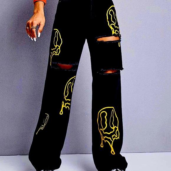 Smiling my way in them jeans Black - Picture 2 of 3